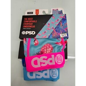 PSD Youth Boys Boxer Briefs 2 Pack Flamingo Pineapple Tropical Size S
